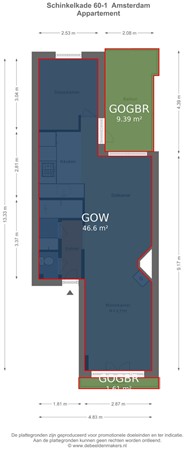 Floorplan - Schinkelkade 60-1, 1075 VL Amsterdam
